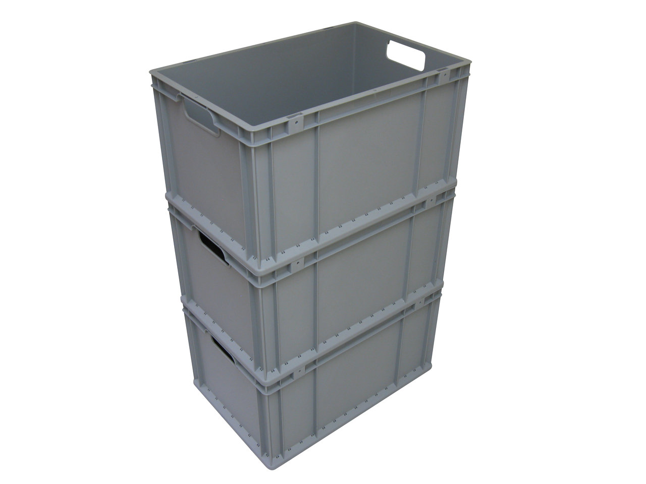 3er Set Kunststoffkasten grau ( Box ) 60x40x32cm (LxBxH)